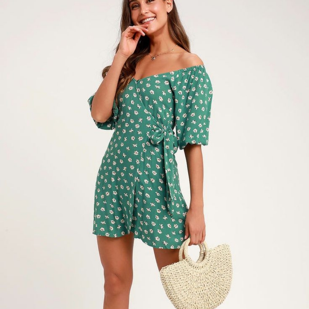 Billabong Green Floral Mini Dress